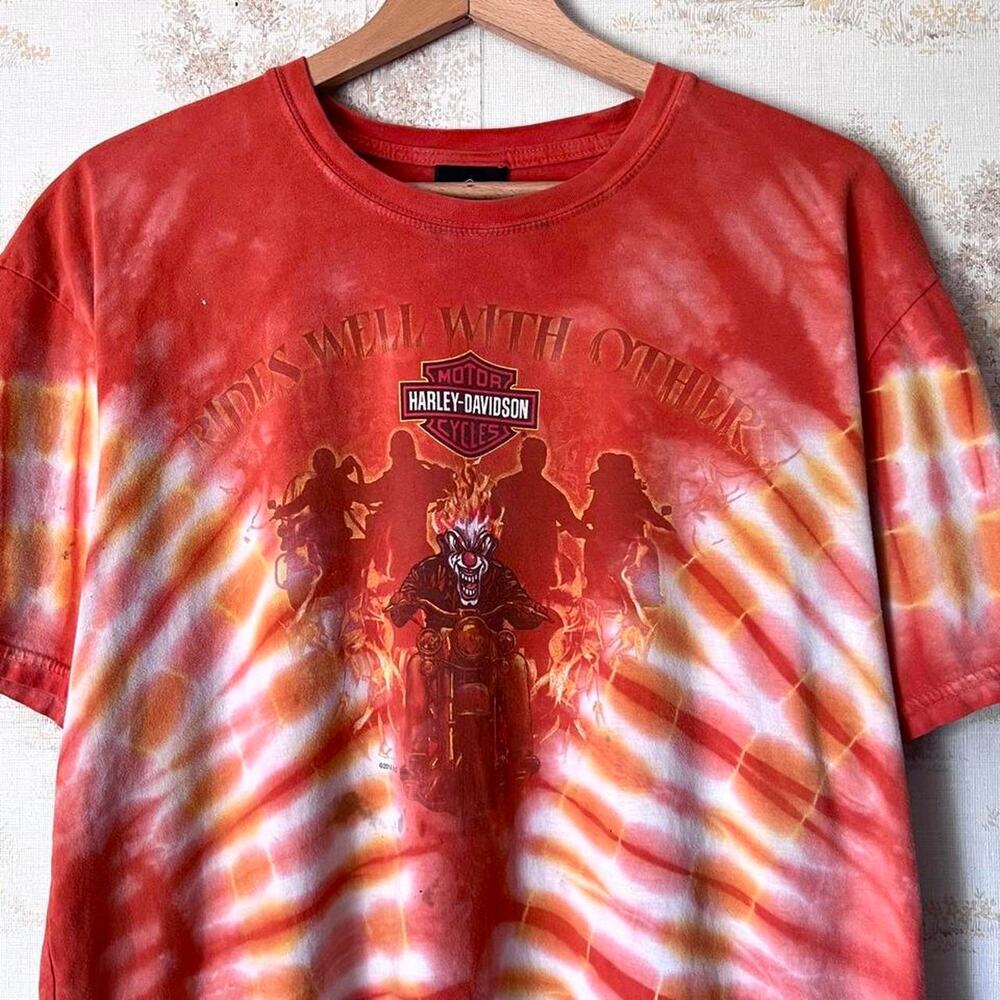 Harley-Davidson Pensacola Tie-Dye T-Shirt | Clown Graphic | L